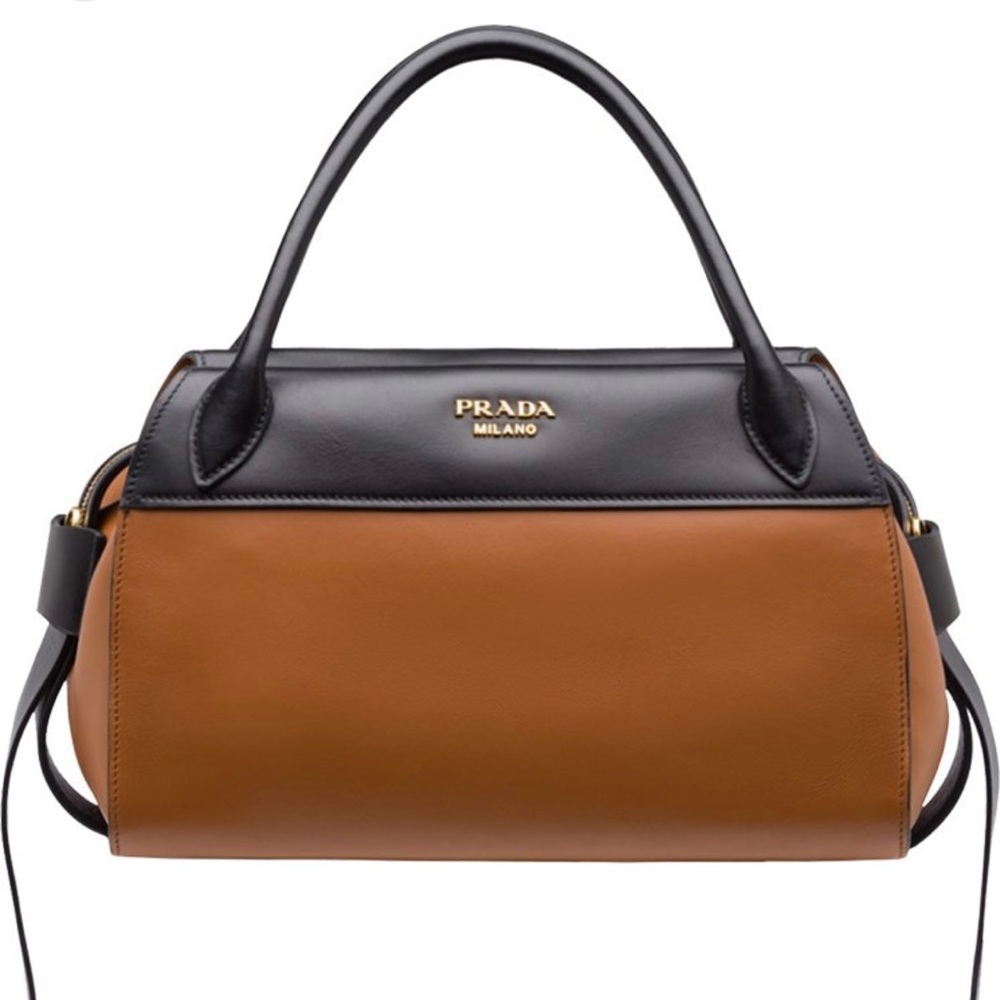 Prada Bowling Ribbon Bicolor Double-Handle Prada Tote Bag NWT - Picture 2 of 16